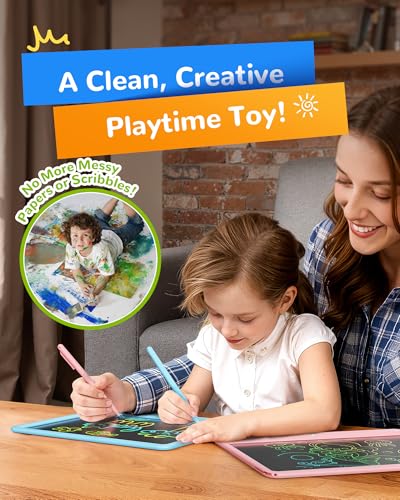 Image of KOKODI LCD Writing Tablet, 12 Inch Colorful Toddler Doodle Board Drawing Tablet, Erasable Reusable Electronic Drawing Pads, Educational and Learning Toy for 3-6 Years Old Boy and Girls(Blue)