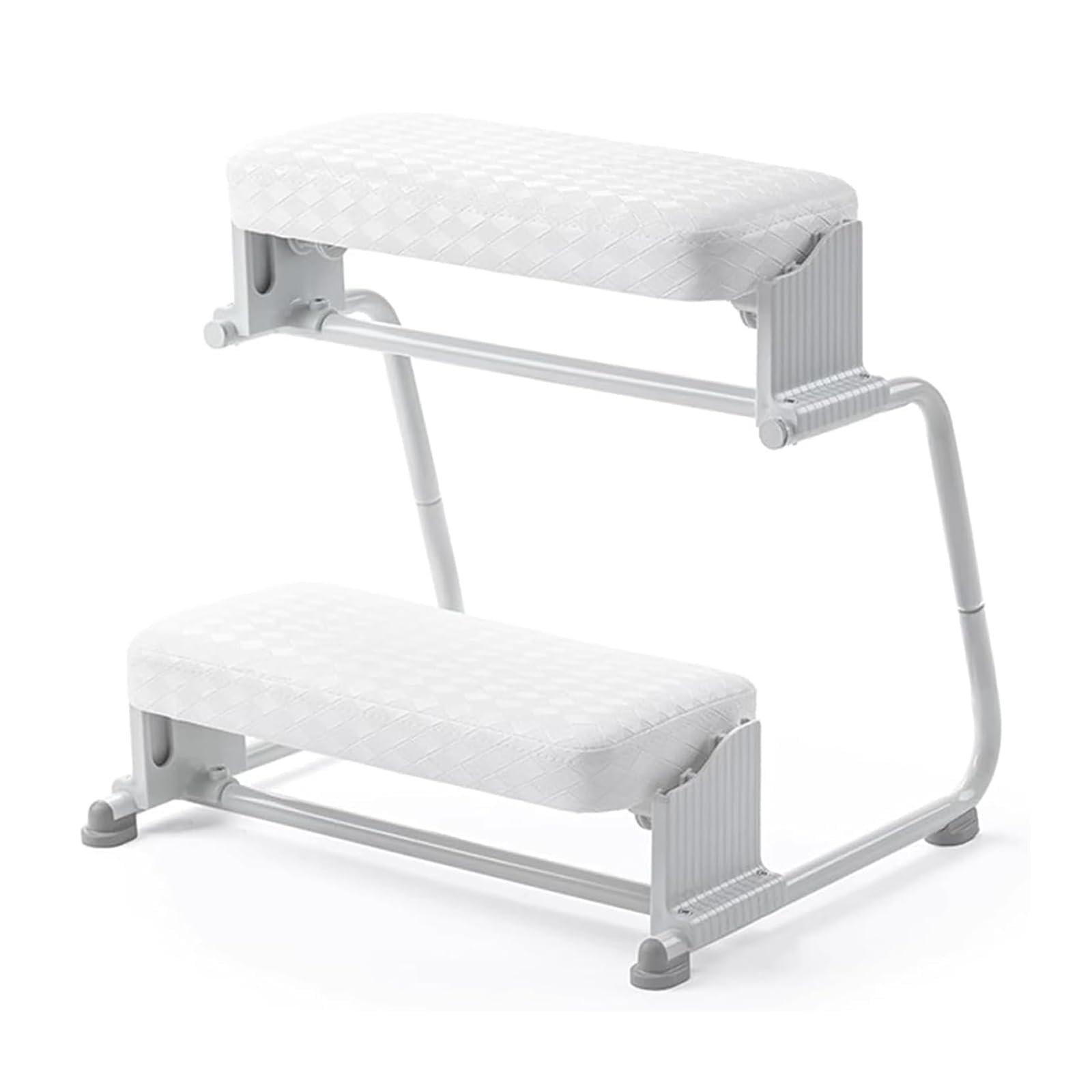Reposapiés ergonómico de doble escalón para debajo del escritorio, taburete ajustable en altura y ángulo con cojín, superficie antideslizante para oficina y hogar