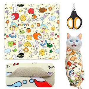 Mity rain Cat Grooming Supplies – Cat Wrap for Cutting Nails with Cat Nail Clipper, Cat Restraint for Nail Clipping to Anti-Runaway/Scratch/Bitten, Cat Swaddle Wrap for Calming & Holding Cat (Large)