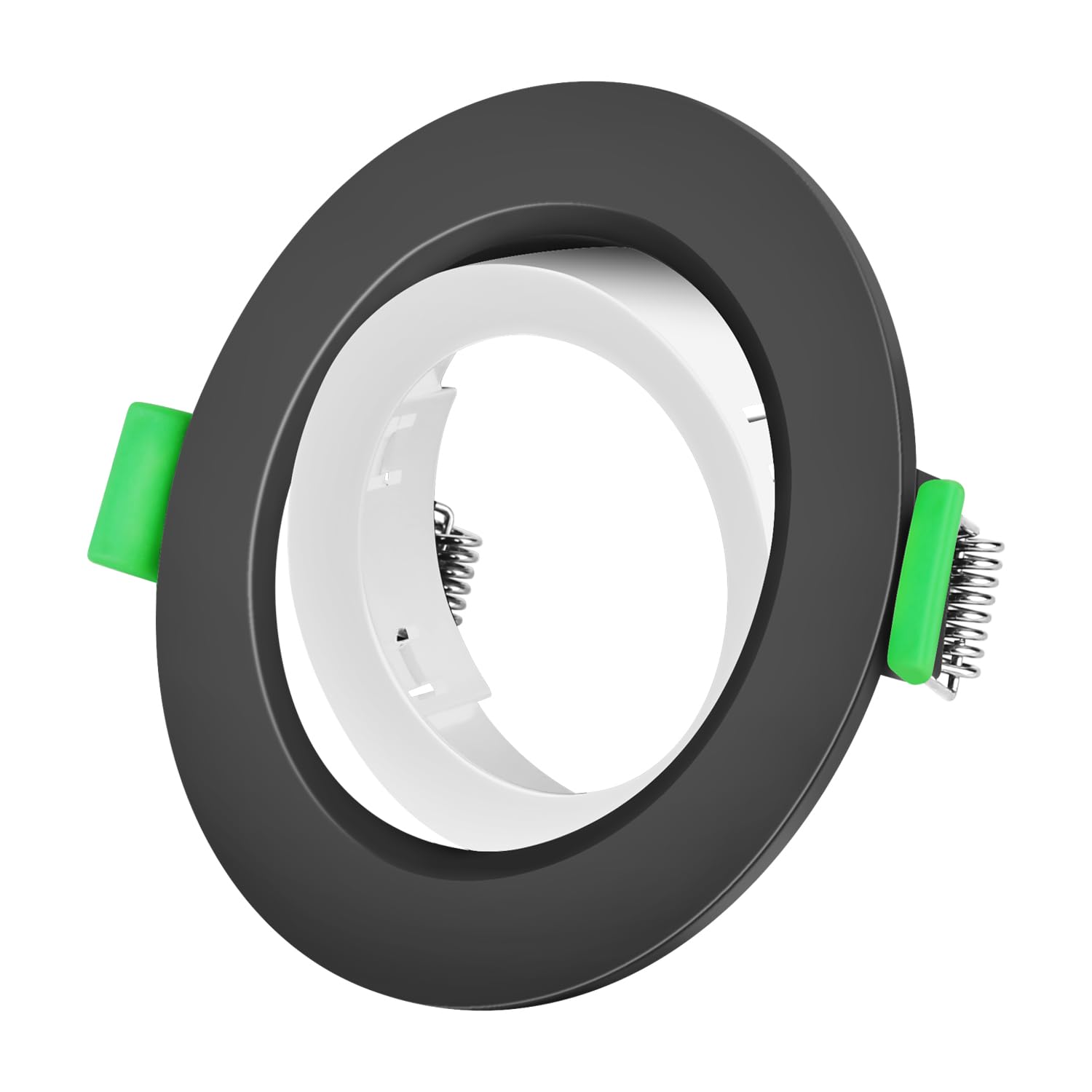 Recessed Ceiling Light Fitting, GU10 Downlights for Ceiling Round Black Outer Ring and White Inner Frame - Image 4