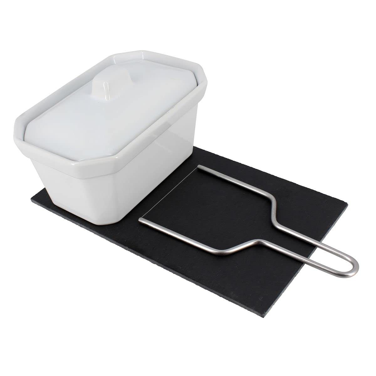 5040064 The Kitchenette - Coffret à Foie Gras - 1 Terrine 0.6 L + 1 Lyre en Inox + Ardoise de Service