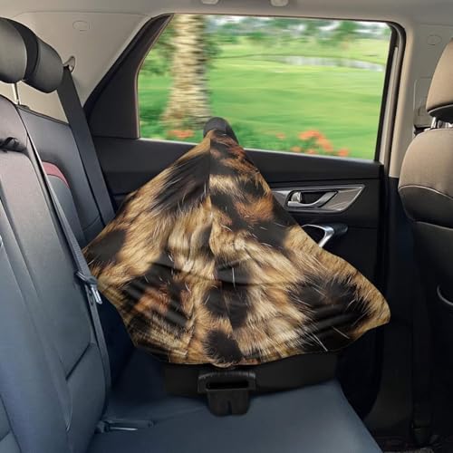 Image of Forchrinse Leopard Print Nursing Cover Breastfeeding Scarf Babies Soft Car Seat Cover for Boys and Girls Infant Carseat Canopy Multi-Use Git