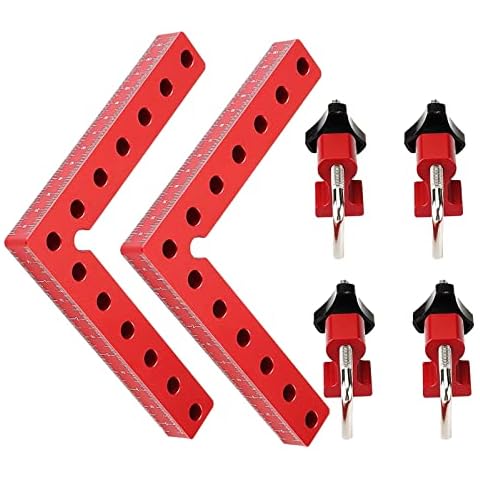 90 Degree Clamp, Cabinet Clamp, Positioning Squares 5.5" x 5.5"(14 x 14cm) Aluminum Alloy Right Angle square Tool, Corner Clamping Square Tool for Picture Frame Box Cabinets Drawers (2pack) Cover