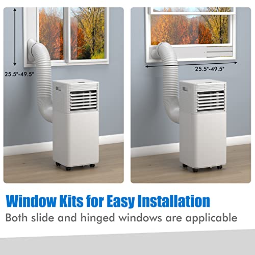 Image of GOFLAME Portable Air Conditioner, 8000 BTU Powerful AC Unit with Remote Control and 4 Universal Casters, 3-IN-1 Air Cooler & Dehumidifier & Fan with 24H Timer for Living Room, Bedroom, Office, White
