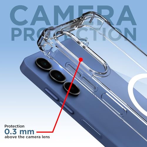 Image of Pikkme Back Cover for Samsung Galaxy A15 4G / A15 5G Mag-Safe Shockproof PC + TPU Protective Case Magnetic Support Bumper Case (Transparent Mag-Safe)