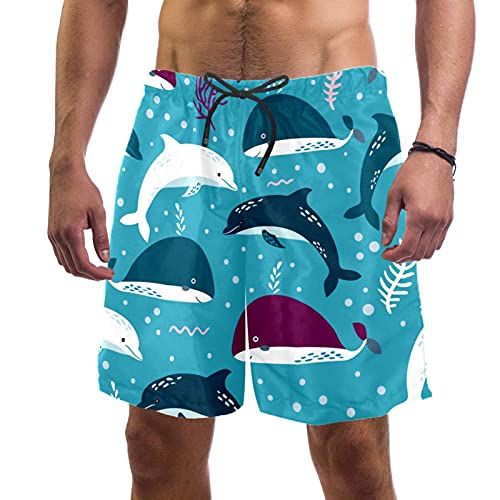 Short de bain pour homme doublure anti frottement et poches bleu M