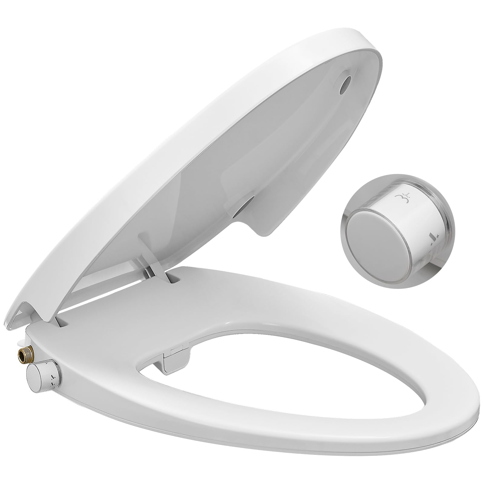 bidet toilet seat,non-electric quiet-close,fit elongated toilet seat,adjustable water pressure and self-cleaning dual nozzles