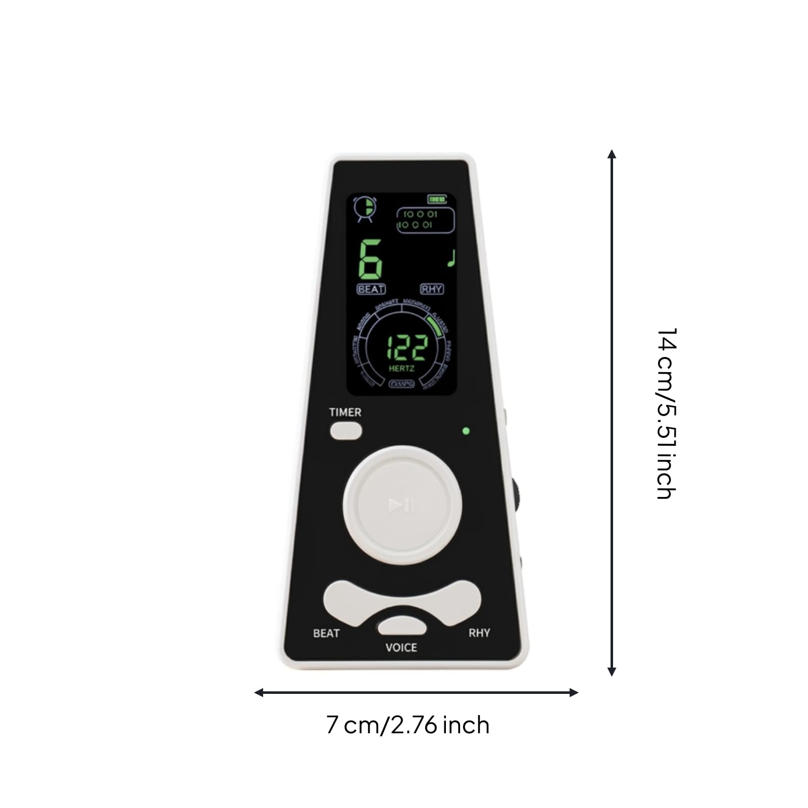 Metronomo Digitale con Cavo USB Compatto Metronomo Elettronico Regolabile Strumento per Studenti di Musica, Casa, Bianco