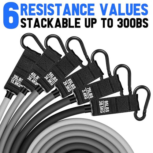 Image of Heavy Resistance Bands for Working Out, 300lbs /360lb /420lb Exercise Bands Workout Bands with Handles, Door Anchor, Ankle Straps, Home Gym Workout Equipment for Men Fitness Strength Training Stretching
