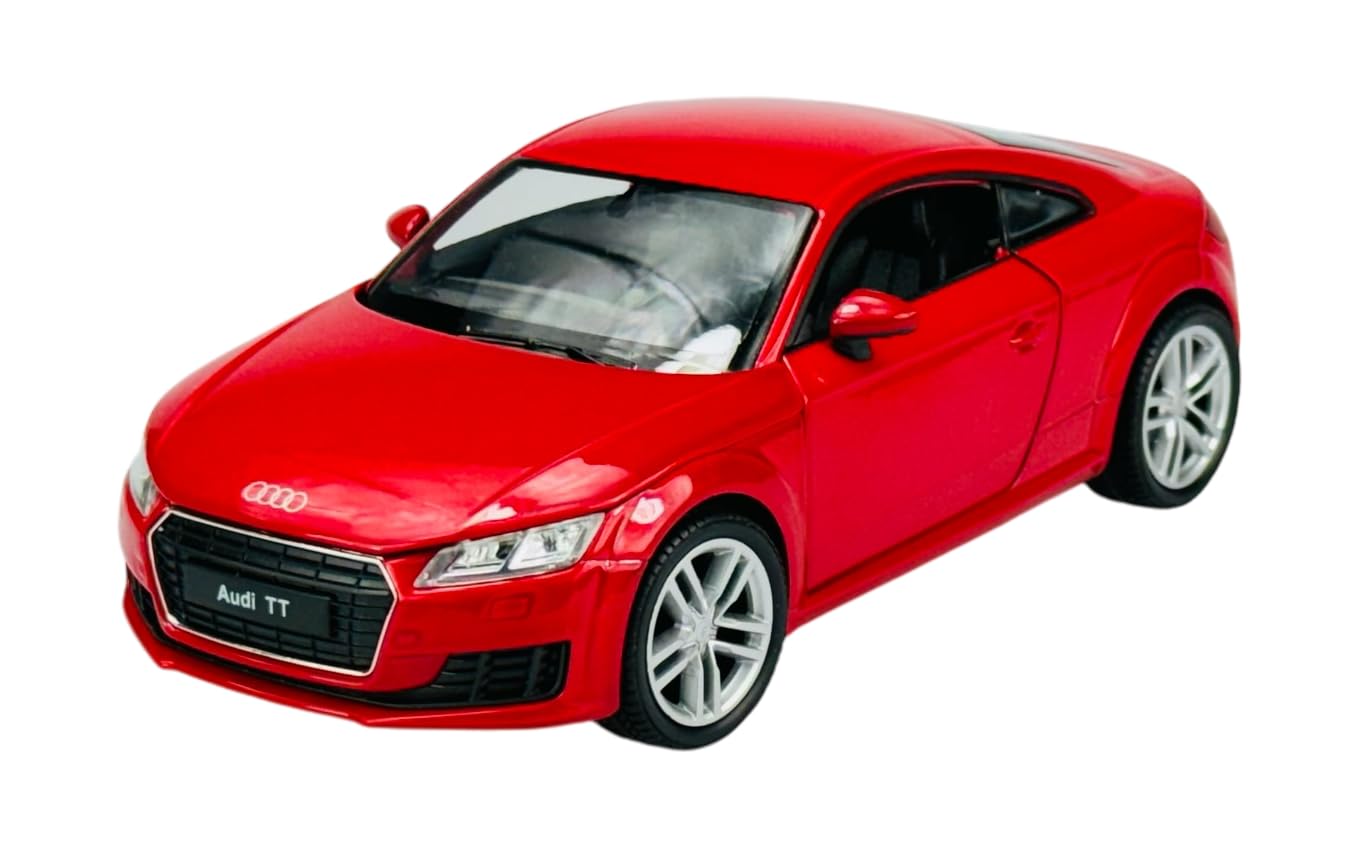 Welly Model Car Compatible with Audi TT 8S Coupe Red 3rd Generation from 2014 Approx. 1/24 1:24 Metal Model Car Die Cast New in Box