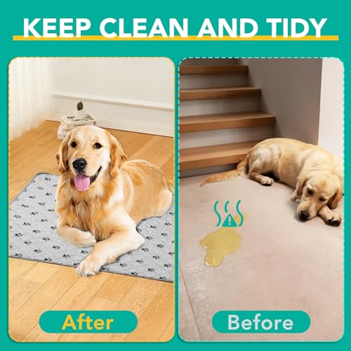 Image of FURWEY 5 Pack Large 36 inchX41 inchWashable Pee Pads for Dogs Super Absorbent Dog Training Pads Non-Slip Waterproof Pet Training Pads Mats Whelping Pads for Dogs Cats Puppy
