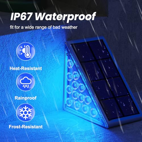 Image of NIORSUN Solar Step Lights,6 Pack Blue LED Outdoor Step Lights, Stair Lights Outdoor for Patio, Fence, Yard, Walkway, Solar Powered Auto On /Off, IP67 Waterproof, Easy Install