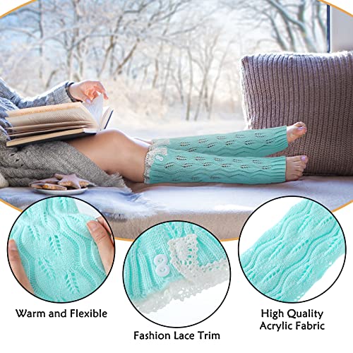 Bencailor 4 Pairs Winter Leg Warmer For Women Knit Knee Lace Leg Warmer Lace Trim Boot Cuffs For Women Girls Yoga Gifts #TOP4