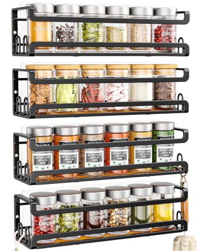 Doakhirmit 4 Pack Wall Mount Spice Rack with 16...