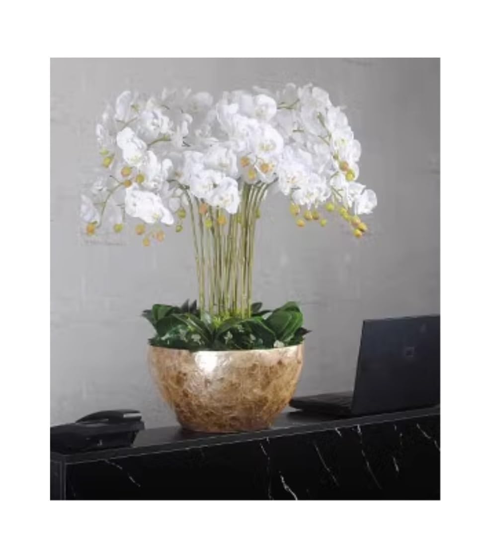 DFGHNBVC Artificial Flowers Fake Flower Artificial Flower Centerpieces, Fake Flowers With Vase, Silk Flowers In Vase Decoration For Table Home Decorations