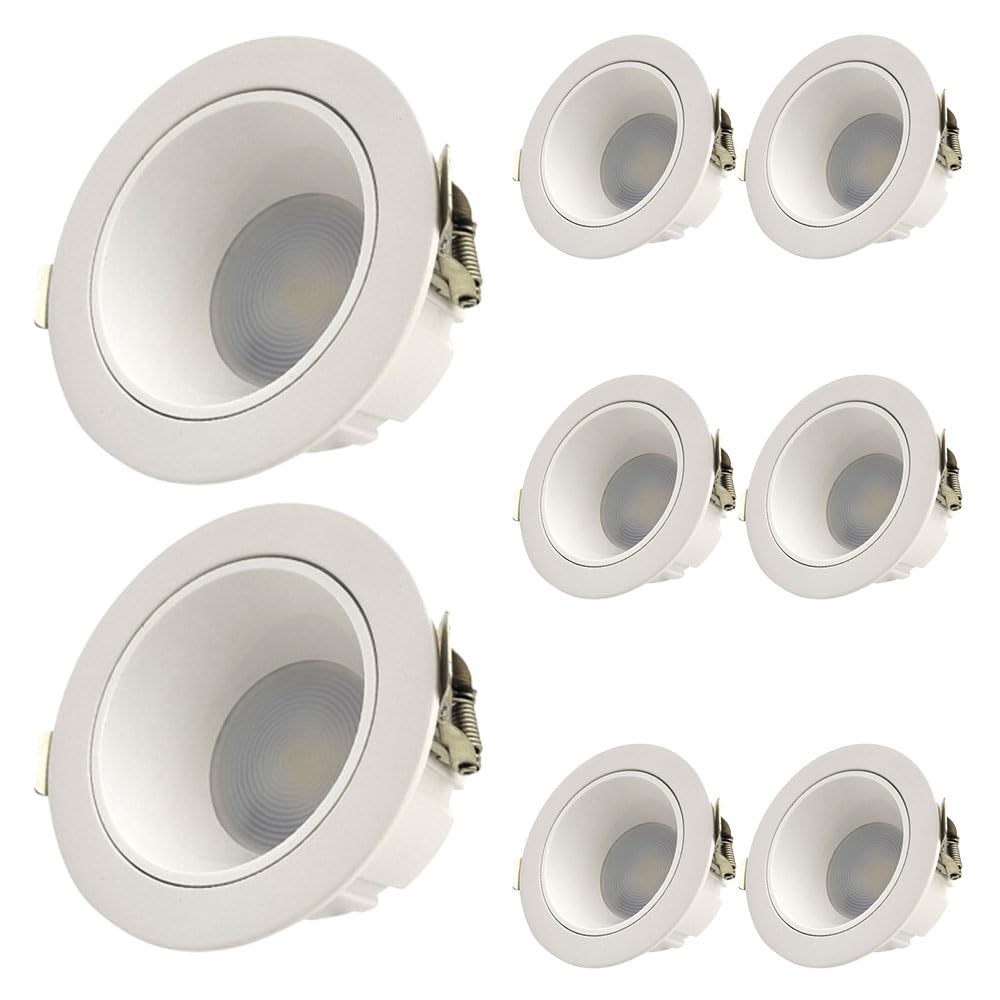 JKJZSALJ 3.4 Inch Round Luminaire,10 Pack Led Recessed Light Fixtures Ceiling Lights,3Cct Selectable 3000K/4000K/6000K,Cri 90+,Simple Retrofit Installation - No Flicker,White-4000K