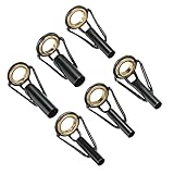 PATIKIL 6 Stück Angelrute Reparatur Spitzenring 3.0-6.5mm Rutenringe Edelstahl Pfahl Ring Leitfaden Ersatz für Salzwasser Süßwasser Fischen Golden