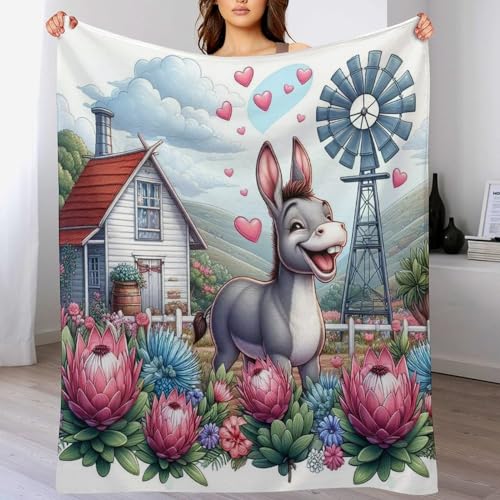 Couverture polaire âne plaid léger fini les nuits fraîches sur le canapé