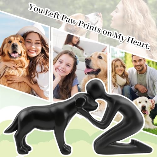 Lovin Product Hund & Ich Statue – Schwarze Skulptur Deko für Zuhause, Niedliches Haustier-Erinnerungsgeschenk für Hundeliebhaber, Figur für Regal, Wohnzimmer, Schlafzimmer, Büro-Schreibtisch