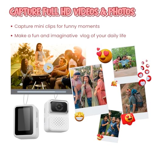 Image of FETACA Tiny Mini Camera with Filter Modes, HD Video, Flashlight & Keychain | Portable Cute Vlogging Camera for Travel, Gifts & Fun (Cool White)