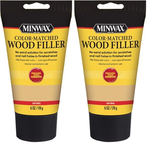 Image of Minwax 448520000 Color-Matched Filler Wood Putty, Natural 6 oz (Pack of 2)
