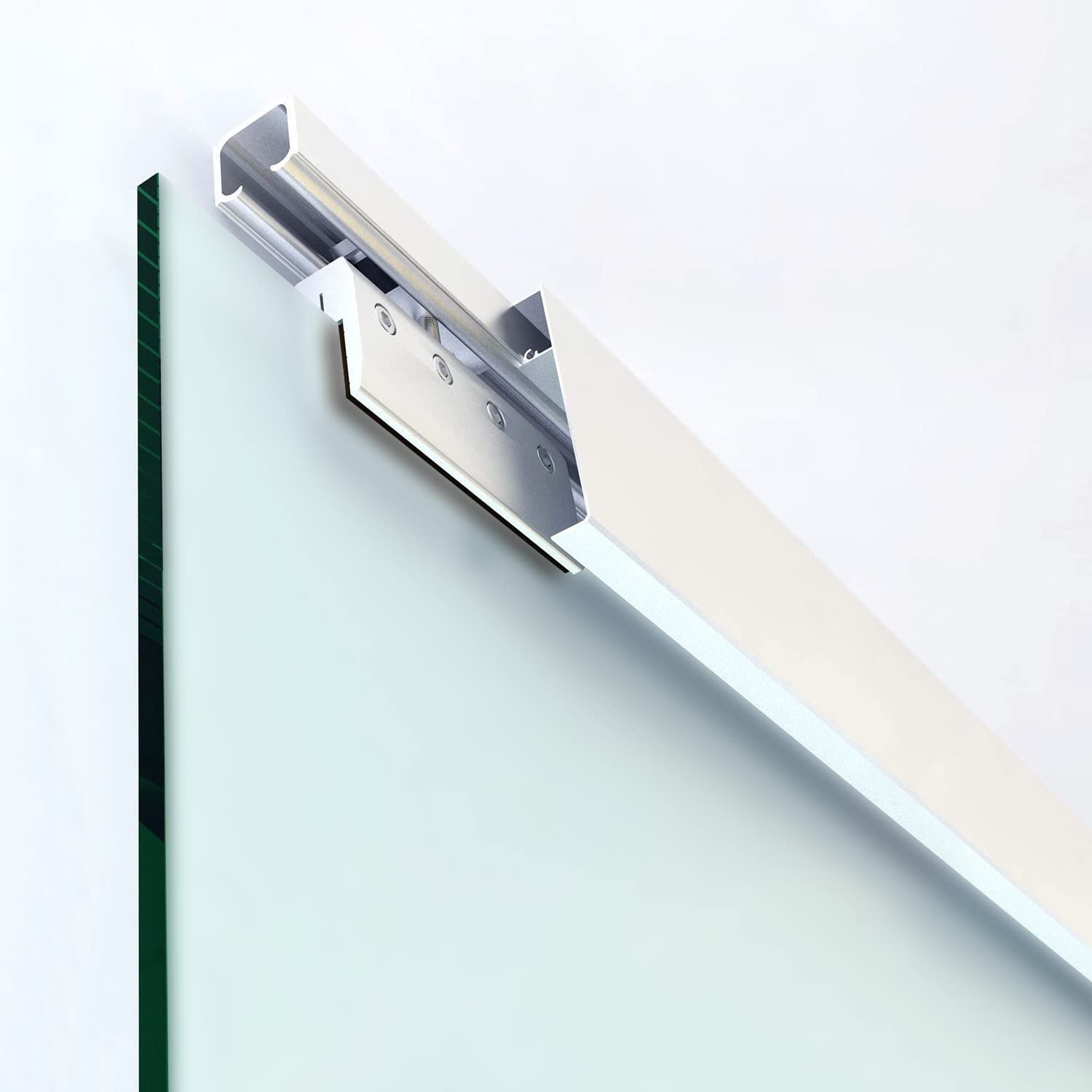 BOSS Porta Scorrevole in vetro modello LA VIE 60x215 cm (60/80/90 cm) 8 mm, vetro Satinato, Nano rivestito bianco, kit hardware complete (60x215 cm, DESTRA)