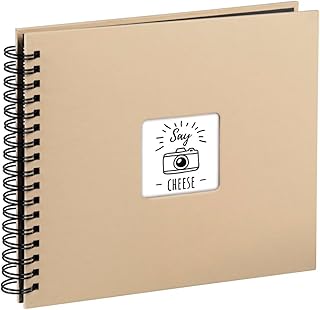 Hama Fine Art Álbum de fotos (50 páginas negras, 25 hojas, Espiral, Compartimento para insertar foto, Regalo de San Valent...