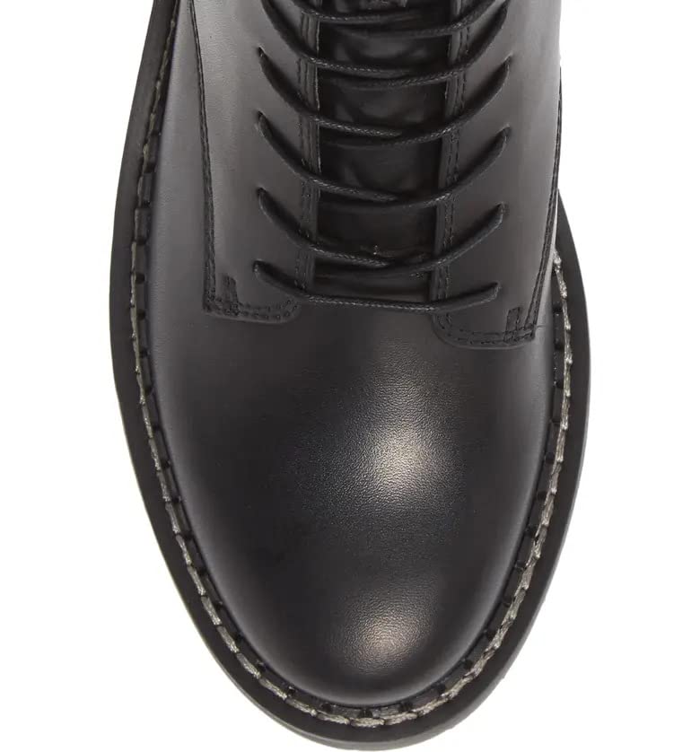 Sam Edelman Lex Black Leather Chunky Heel Rounded Toe Lace Up Ankle Combat Boots3