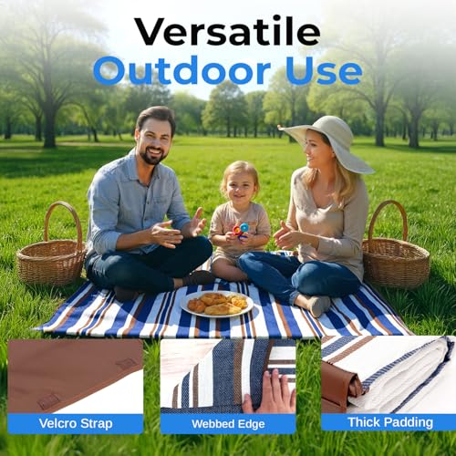 scuddles Extra Large Picnic Blanket 60" x 80" for Beach & Camping | Waterproof Outdoor Mat with Soft Dual-Layer Comfort, Reinforced Edges, Foldable Travel Rug with Compact Foldable Design - Image 6