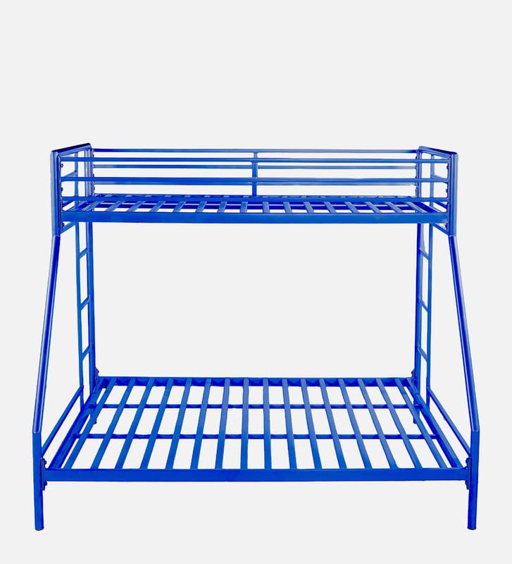 Image of Twin Over Twin Metal Bunk Bed | Bunk Bed Without Storage for Kids & Adult | Double Decker Cot for Kids Room | Space-Saving | Metal Bunker Cot (Mattress Not Included) (Base Blue M)