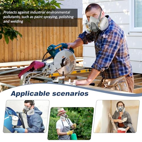 Image of Serplex 2 Set Reusable Respirator Mask 6200 Half Face Gas Filters