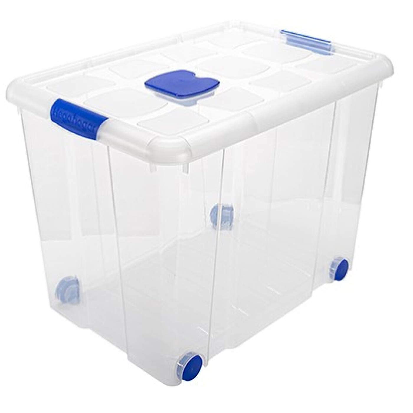 Acan Tradineur - Pack de 6 cajas de almacenaje, de 46 x 61,5 x 43 cm, nº 8, con capacidad de 86 litros con tapa y ruedas para organización del hogar, baúl organizador(46 x 61,5 x 43 cm, Pack de 6)