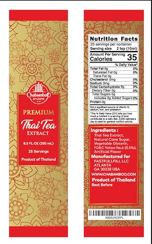 CHABAMBOO Premium Thai Tea Extract - Authentic Concentrate/Syrup - Perfect for Thai Iced/Milk Tea, Bakery, Dessert Recipes - Image 3