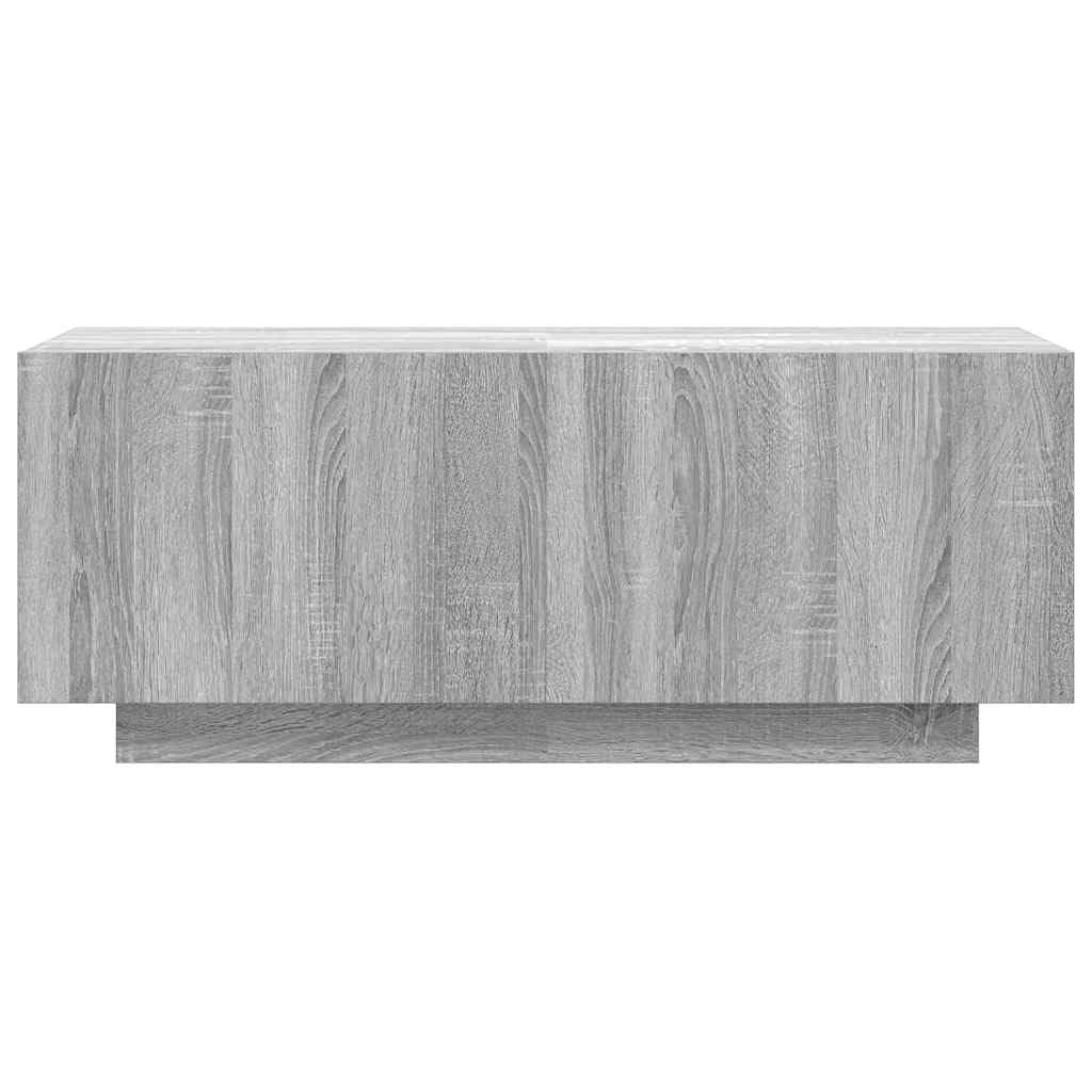 Mueble de TV LED 100 cm Armario para Televisión Consola Multimedia de TV Moderna para Salón, Comedor, Dormitorio-Gris sonoma-100x35x40 cm