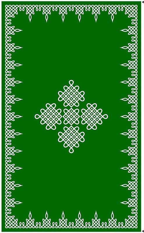 Backdrop for Decoration Cloth Pooja kolam Backdrop Curtain with Green kolam muggu Flowers 5X8 Size-image-43