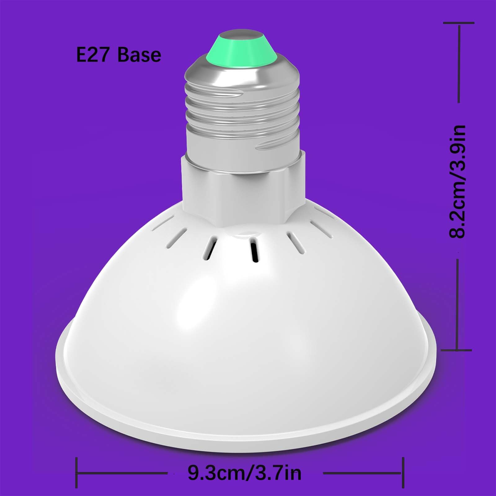 Żarówka LED UV do roślin domowych, pełne spektrum UVA/UVB 300-400 nm, stymulator chlorofilu i owocowania kwitnienia, energooszczędna lampa ultrafioletowa do hydroponiki i szklarni