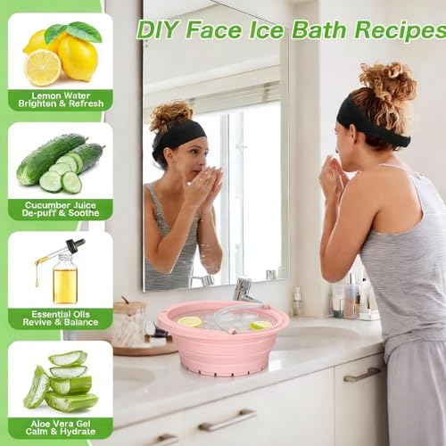 Bol de hielo facial plegable para refrescar tu rutina matutina en casa o de viaje 4