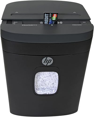 Miniatura 6 de HP - Trituradora de papel micro corte, alimentación manual de 14 hojas, tritura tarjetas de crédito y grapas, trituradora de papel resistente para