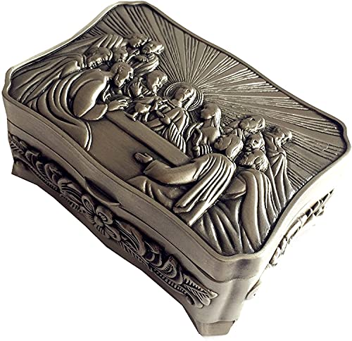 elegantmedical Colar Rosário Da Última Ceia Caixa Eucarística Católica Cristã Romana Estojo Presente