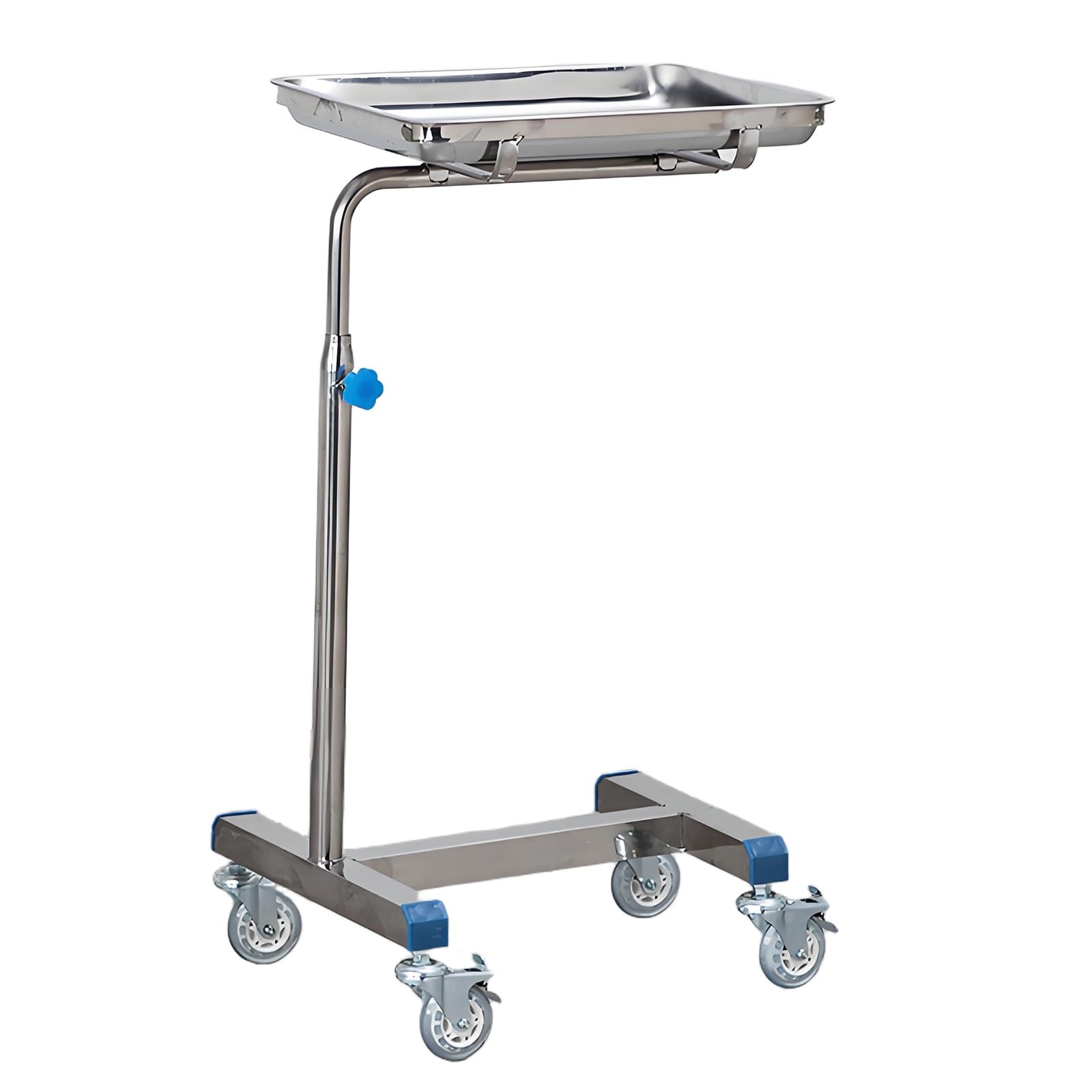 Mayo Laborwagen Gerätewagen Medizintechnik Servierwagen mit Mobiler Rollenbasis, Einstellbare Höhe 80–110 cm, für Klinik, Salon, Zahnmedizin, Tätowierung(60x40x(80-110) cm)