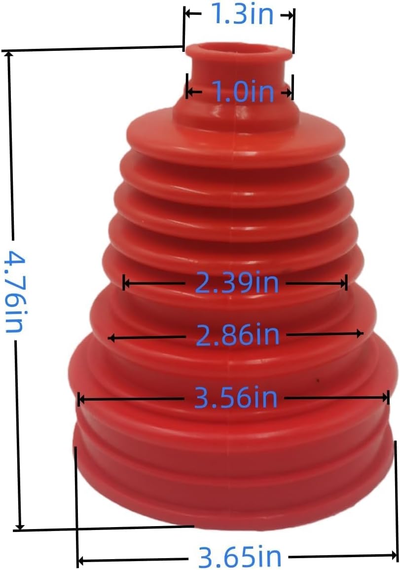 2-Pack Universal Cars CV Joint Boot Kit（Red） | Full Repair Set with 4 Stainless Clamps & 6 Cable Ties, Reinforced Silicone Dust Cover for Waterproof Protection