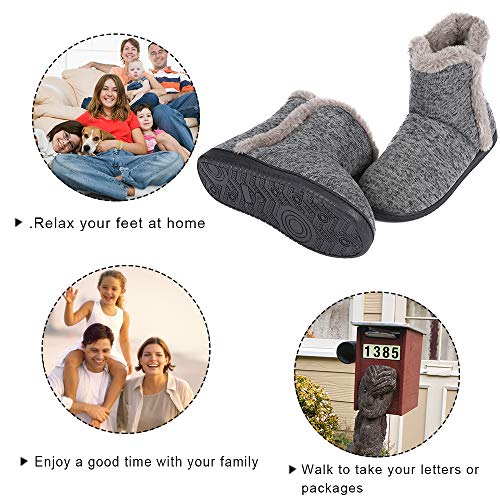 Urbancolor Women Plush Fleece Bootie Slippers Winter Memory Foam Indoor House Slippers Women Outdoor Boot Shoes #TOP6