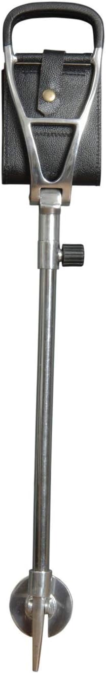 Alloy Adjustable Shooting Stick with Black Leather Seat