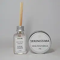 Kit Aromatizador com Difusor de Varetas Lavanda 30ml e Vela Aromática 20g, Mini Kit para Ambientes até 15m², 2 pçs (Bamboo)