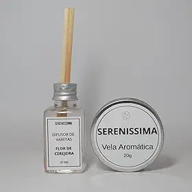 Kit Aromatizador com Difusor de Varetas Lavanda 30ml e Vela Aromática 20g, Mini Kit para Ambientes até 15m², 2 pçs (Bamboo)