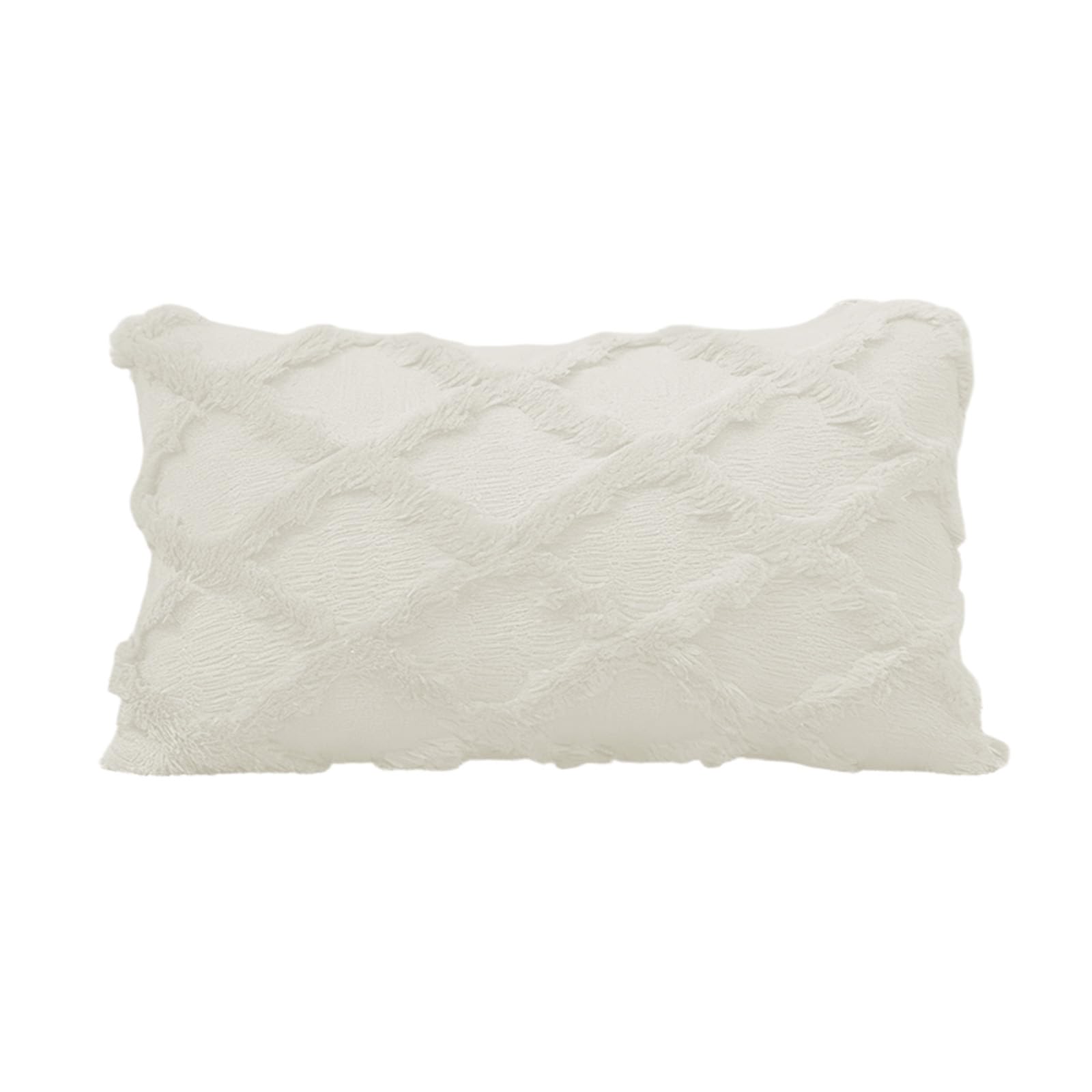 Scandinavian Style Fluffy Striped Pillow Cover Long Plush Cushion Case for Sofa Bedroom Decor Cozy Winter Home Accent
