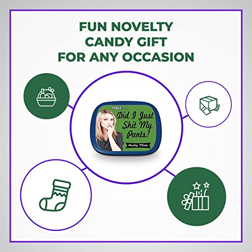 Gears Out Funny Mints - Gag Gift Mints - Candy Stocking Stuffers - Funny Gifts for Women and Men - Joke - Prank - Food Gift Ideas - Christmas White Elephant Gift Ideas - Small Stocking Filler (Poop My Pants)