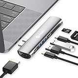 ✅【Speziell für Mac 】: USB C Hub ist laut MacBook Pro mit einem Dual Type C Anschlüsse ausgestattet, passt auf MacBook Pro 2018/2017/2016 13 Zoll und 15 Zoll, MacBook Air 2018, 13 Zoll. MacBook Pro Hub mit Thunderbolt 3 Anschluss ermöglicht Ihnen, Ladung und Datenübertragung für MacBook Pro gleichzeitig verwenden.