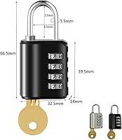 Vista 3 de Candado de combinación reiniciable de 4 dígitos con combinación, candado de combinación impermeable y resistente al aire libre para casillero