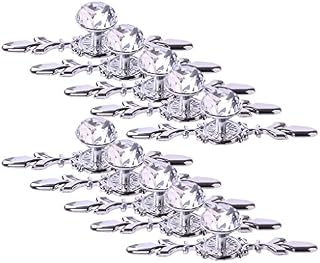 Fvstar 10pcs Cabinet Knobs Crystal Glass Drawer Pull Diamond Dresser Handles with Plate